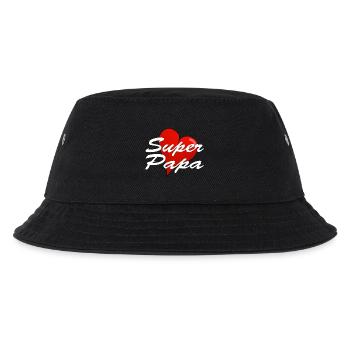 SUPER PAPA - Kinder Bucket Hat - Schwarz - Vorne