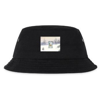 Winterhüttenweihnacht Winter Cabin Christmas - Kinder Bucket Hat - Schwarz - Vorne