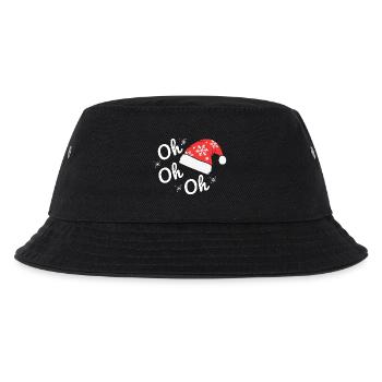 Bonnet de Noël avec Flocons, Texte Joyeux oh oh oh - Bob Enfant - noir - Devant