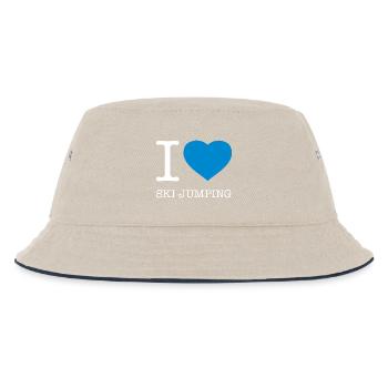 I LOVE SKI JUMPING - Kids’ Bucket Hat - ecru/navy - Front