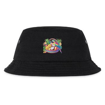 Fruit basket with parrot - Kids’ Bucket Hat - black - Front