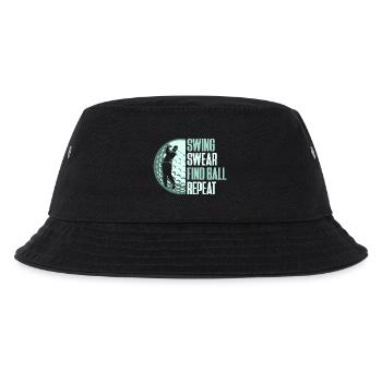 Swing Swear Find Ball Repeat Golf Golfer - Kinder Bucket Hat - Schwarz - Vorne