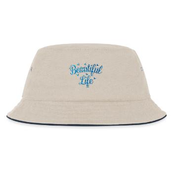Schönes Leben in Blau - Kinder Bucket Hat - Natur/Navy - Vorne