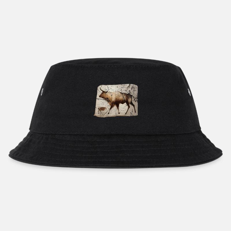 Auerochse Urrind Höhlenbild - Kinder Bucket Hat - Schwarz