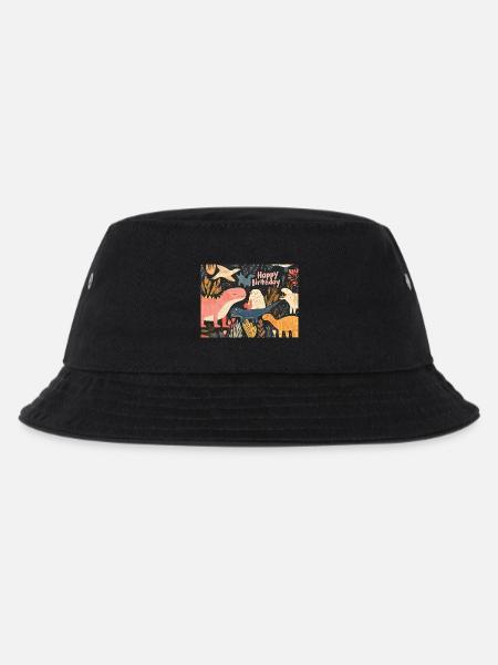 Happy Birthday Dino - Kids’ Bucket Hat - black