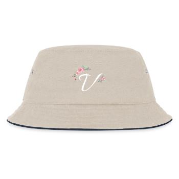 Lettre v fleurs - Bob Enfant - blanc cassé/bleu marine - Devant