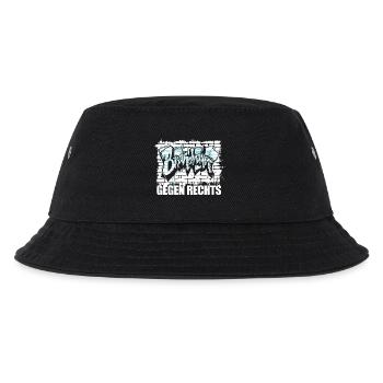 Brandmauer - Gegen Rechts, gegen Hetze - Kinder Bucket Hat - Schwarz - Vorne