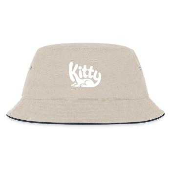 Kitty - Cute Pet Cat Design - Kids’ Bucket Hat - ecru/navy - Front