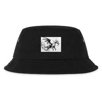 Determined Dragon with Fire Wings - Kids’ Bucket Hat - black - Front