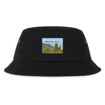 Inspirational Nature Quote on Forest Scene - Kids’ Bucket Hat - black - Front