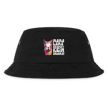 Werdende Mütter MAMA LAMA BRAUCHT KEIN DRAMA - Kinder Bucket Hat - Schwarz - Vorne