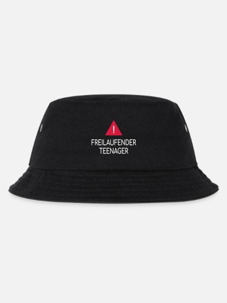 Vorsicht Freilaufender Teenager - Kinder Bucket Hat - Schwarz