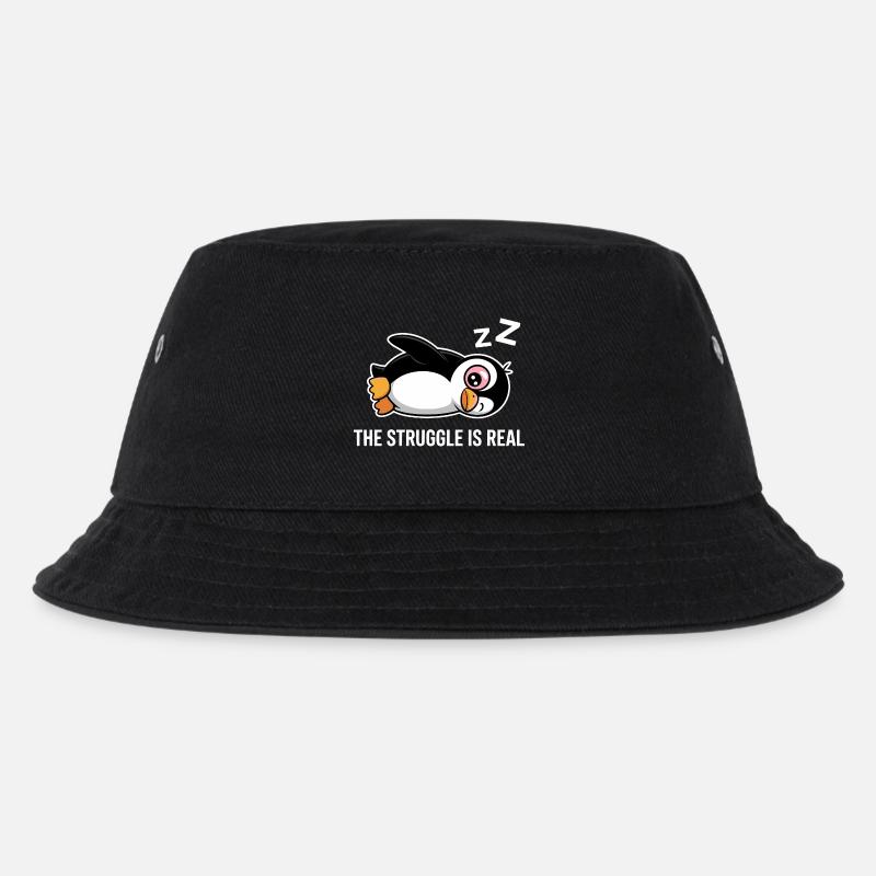 Pinguin Lustiger Spruch - Kinder Bucket Hat - Schwarz