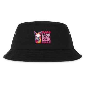 Werdende Mütter MAMA LAMA BRAUCHT KEIN DRAMA - Kinder Bucket Hat - Schwarz - Vorne