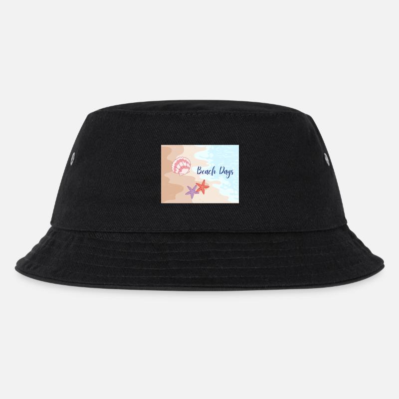 Beach Days Strandmotive Seestern - Kinder Bucket Hat - Schwarz