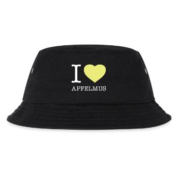 I love Apfelmus - Kinder Bucket Hat - Schwarz - Vorne