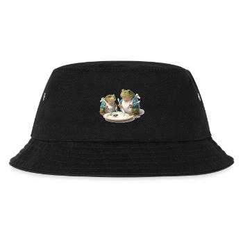 Frosch-Dinner: Fliege am Teller - Kinder Bucket Hat - Schwarz - Vorne