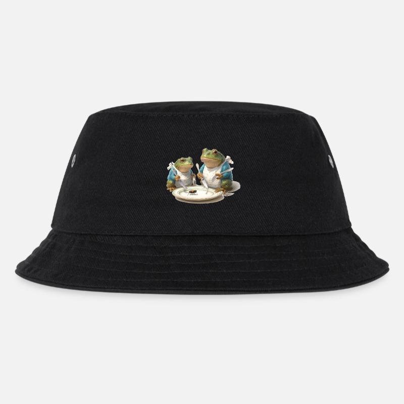 Frosch-Dinner: Fliege am Teller - Kinder Bucket Hat - Schwarz