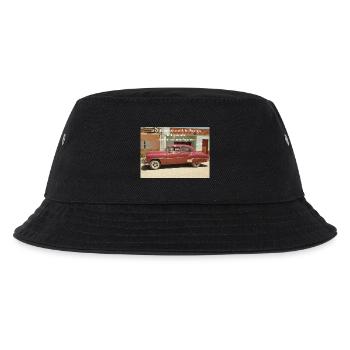 Vintage Pink Car und Psalm-Leitung - Kinder Bucket Hat - Schwarz - Vorne