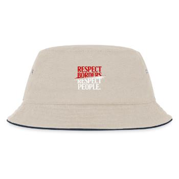 Respect Borders Respect People - Greenland - Kids’ Bucket Hat - ecru/navy - Front