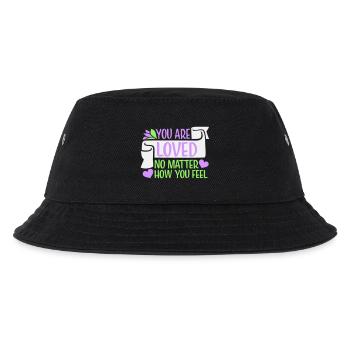 You Are Loved No Matter How You Feel Mitgefühl - Kinder Bucket Hat - Schwarz - Vorne