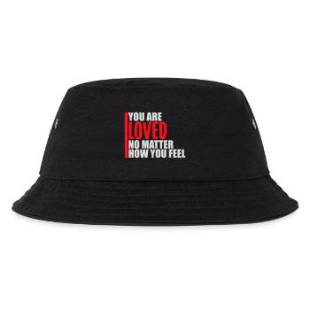 You Are Loved No Matter How You Feel Mitgefühl - Kinder Bucket Hat - Schwarz - Vorne