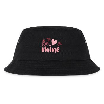 Be Mine Heart Script - Kids’ Bucket Hat - black - Front