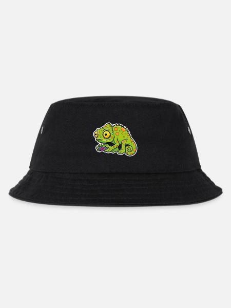 Chameleon Gamer Controller Videospiel-Maskottchen - Kinder Bucket Hat - Schwarz