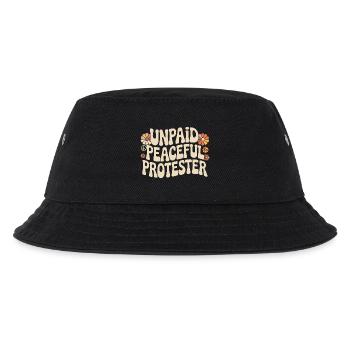 Unpaid Peaceful Protester Aktivistin Spruch Demo - Kinder Bucket Hat - Schwarz - Vorne