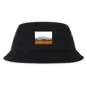 Schneebedeckte Berglandschaft in Island - Kinder Bucket Hat - Schwarz - Vorne
