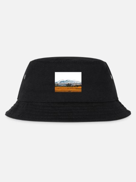 Snowy Mountain Fieldscape in Iceland - Kids’ Bucket Hat - black