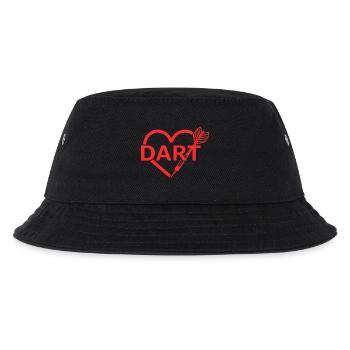 Dart Herz Dartpfeil Motiv - Kinder Bucket Hat - Schwarz - Vorne