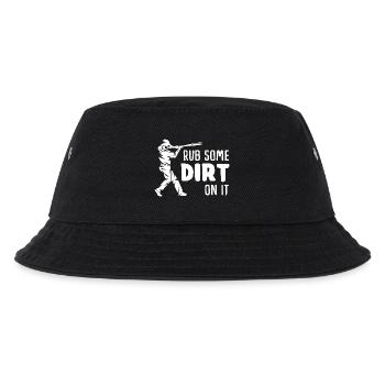 Robuste Grab-Silhouette mit Erdtext - Kinder Bucket Hat - Schwarz - Vorne