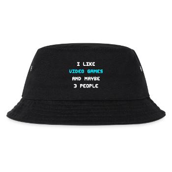 I Like Video Games And Maybe 3 People Videospiele - Kinder Bucket Hat - Schwarz - Vorne