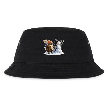 Echidna as snow artist - Kids’ Bucket Hat - black - Front