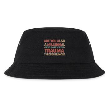 Trauma & Black Humor Funny Millennial T-Shirt - Kids’ Bucket Hat - black - Front