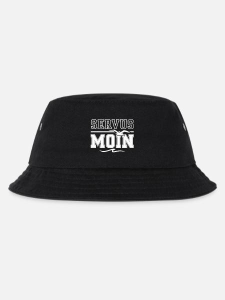  Servus Moin Nordsee Ostsee Küste Möwe Welle - Kinder Bucket Hat - Schwarz