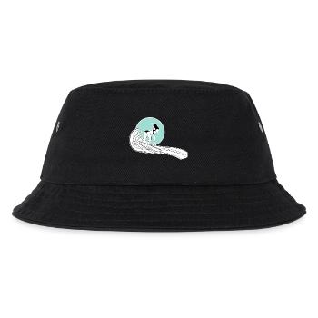 Surfer Girl Shirt mit Illustration - Kinder Bucket Hat - Schwarz - Vorne