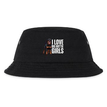 I Love Big Rottie Girls Rottweiler Hund - Kinder Bucket Hat - Schwarz - Vorne