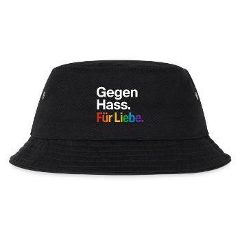 Regenbogen Liebe Statement Spruch Shirt CSD - Kinder Bucket Hat - Schwarz - Vorne