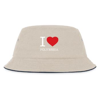 I LOVE POLYNESIA - Kids’ Bucket Hat - ecru/navy - Front