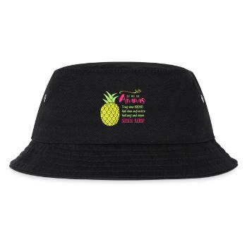 Ananas Krone Spruch - Kinder Bucket Hat - Schwarz - Vorne