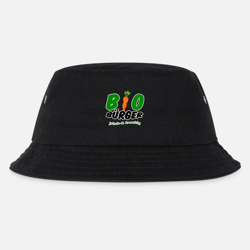 Bio Bürger vegan vegetarisch Spruch Geschenk - Kinder Bucket Hat - Schwarz