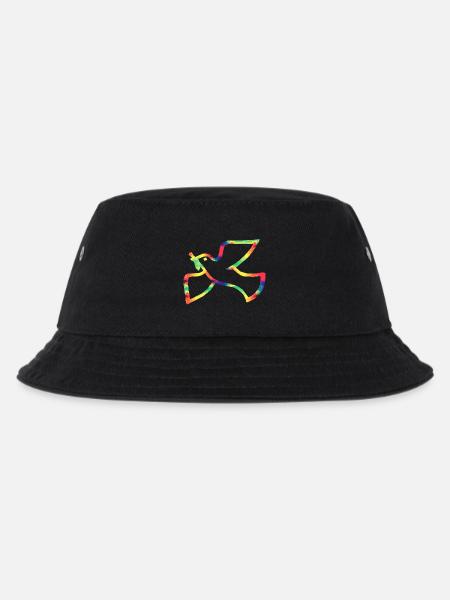 Bunte Friedenstaube - Kinder Bucket Hat - Schwarz