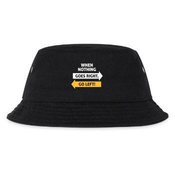 Wenn nichts so richtig geht, geh nach links! - Kinder Bucket Hat - Schwarz - Vorne