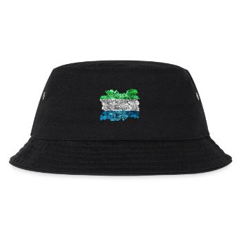 Sierra Leone Vintage Flagge - Kinder Bucket Hat - Schwarz - Vorne