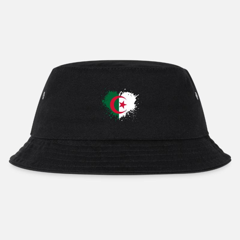 Coeur drapeau algerie - Bob Enfant - noir