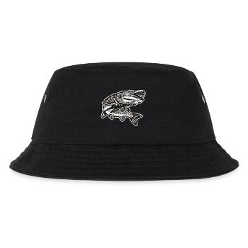 Hecht mit kontur - Kinder Bucket Hat - Schwarz - Vorne