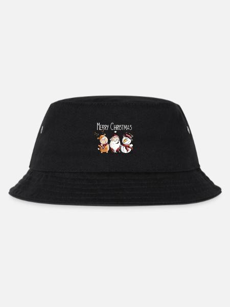 Merry Christmas Weihnachtsmann und Freunde - Kinder Bucket Hat - Schwarz