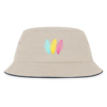 Pastellpalmen Trio Druck - Kinder Bucket Hat - Natur/Navy - Vorne